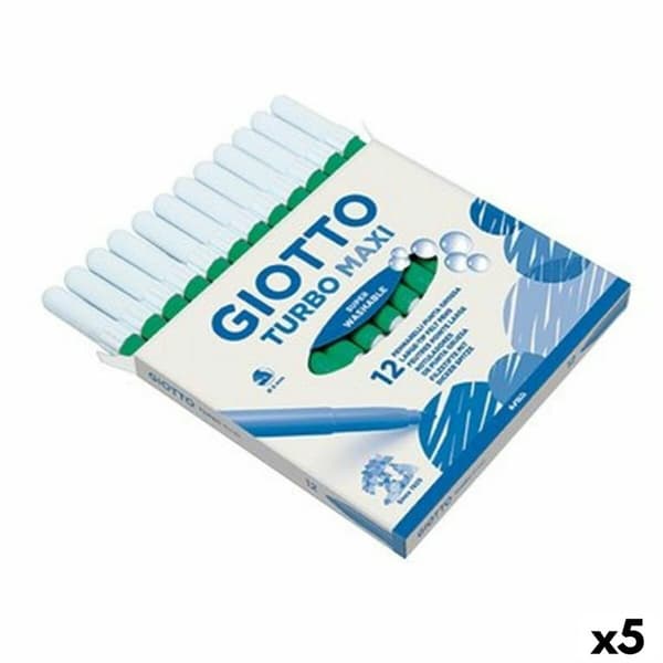 Sæt med Fiberpenne Giotto Turbo Maxi Grøn (5 enheder)