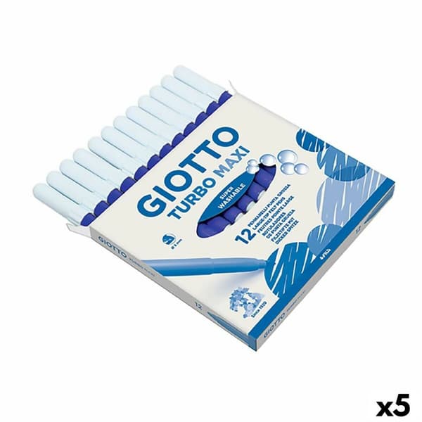 Sæt med Fiberpenne Giotto Turbo Maxi Blå (5 enheder)