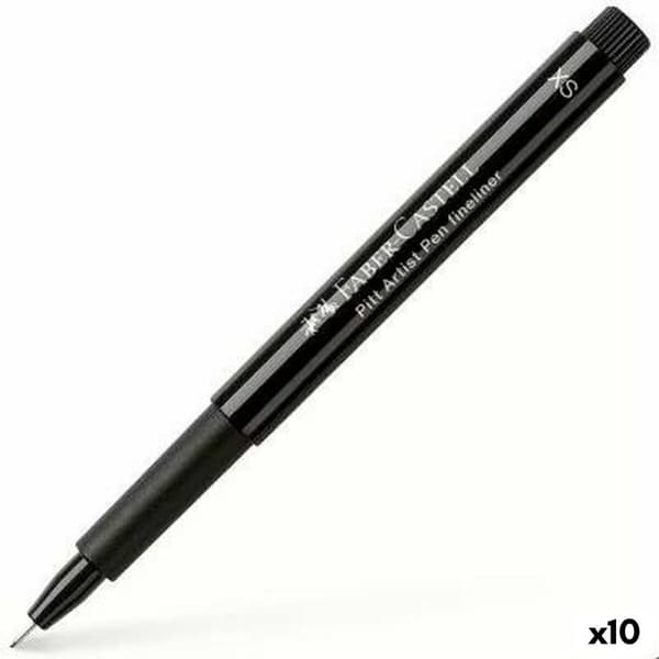 Permanent markør Faber-Castell Pitt Artist Permanent markør Svart (10 enheter)