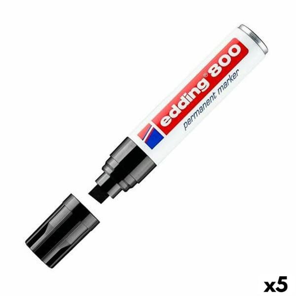 Permanent markør Edding 800 Svart (5 enheter)