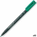 Miniatyrbilde 1 av 2: Permanent markør Staedtler Lumocolor 318 F Grønn (10 enheter)