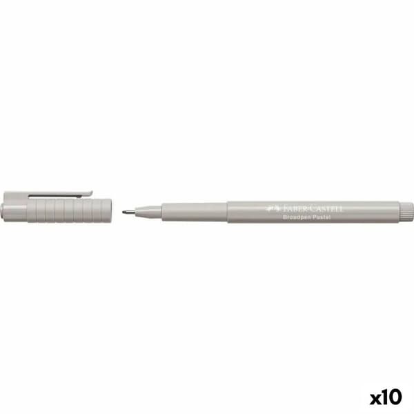 Permanent markør Faber-Castell Broadpen Pastel Grå (10 enheter)