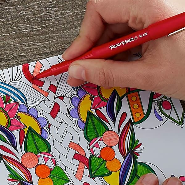 Tusj Paper Mate Flair Medium Rød (12 enheter)