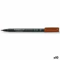 Miniatyrbilde 1 av 3: Permanent markør Staedtler Lumocolor Brun (10 enheter)