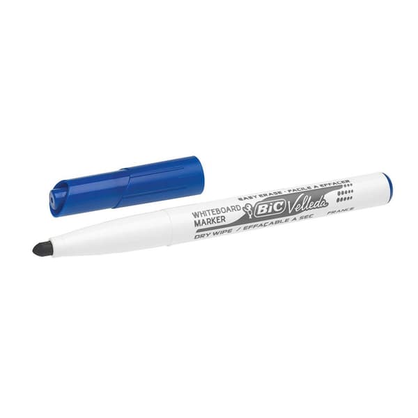 Valkotaulutussi Bic Velleda 1741 Sininen Valkoinen (12 osaa)