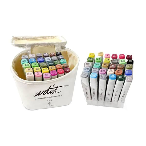 Tuschpennor Alex Bog Canvas Luxe Professional 30 Delar Fall Multicolour