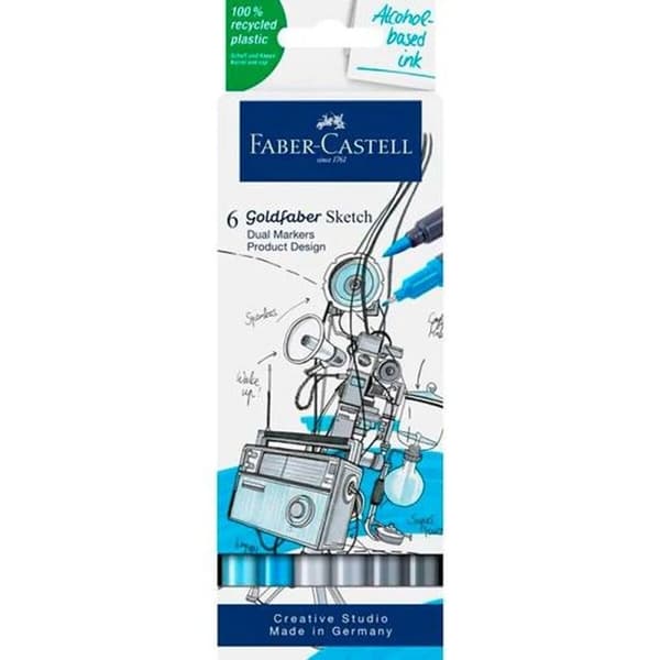 Tuschpennor Faber-Castell Goldfaber Sketch - Product Design Double 6 Delar