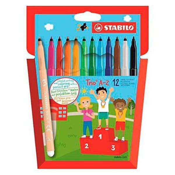 Tuschpennor Stabilo Trio AZ Multicolour (6 antal)
