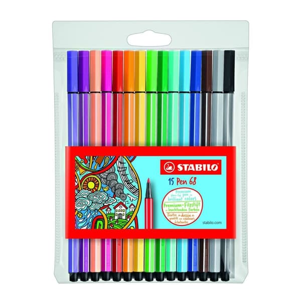 Tuschpennor Stabilo Pen 68 Multicolour (10 antal)