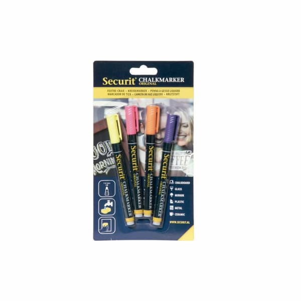 Flytande kritamarkör Securit Multicolour Set 12 antal