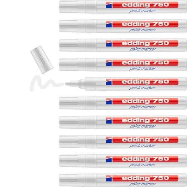 Permanent markörpenna Edding 750 Vit (10 antal)