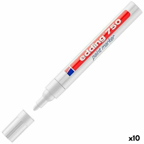 Permanent markörpenna Edding 750  Vit (10 antal)