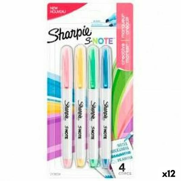 Tuschpennor Sharpie S-Note Multicolour 4 Delar 1-3 mm (12 antal)