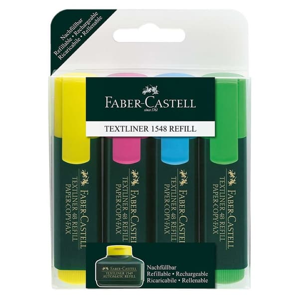 Uppsättning av markörer Faber-Castell Fluorescerande Multicolour (5 antal)