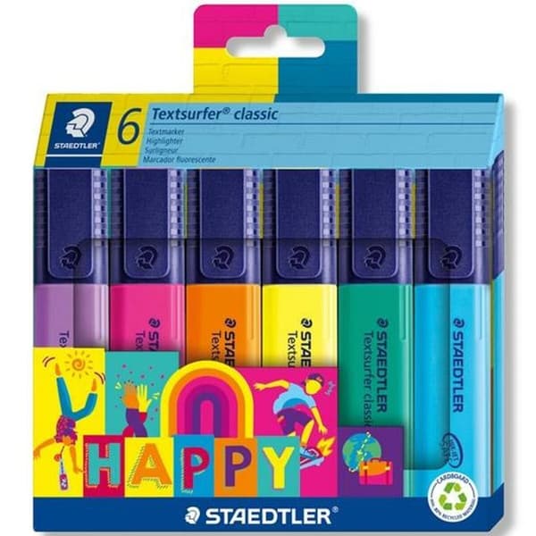 Valoa heijastava kynäsetti Staedtler Textsurfer Classic Happy Line (10 osaa)