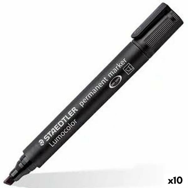 Permanenttimarkkeri Staedtler Lumocolor 350 Musta (10 osaa)