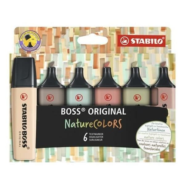 Valoa heijastava kynäsetti Stabilo Boss Nature Colors Monivärinen (5 osaa)