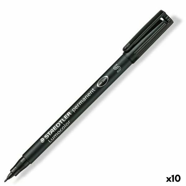 Permanenttimarkkeri Staedtler Lumocolor 313-9 S Musta (10 osaa)