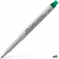 Miniatyrbild 1 av 2: Tuschpennor Faber-Castell Multimark 1524 Grön (10 antal)