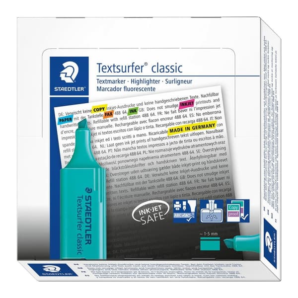 Fluorescerende markør Staedtler Textsurfer Classic Turkisblå (10 enheder)