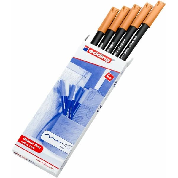 Tuschpennor Edding 1200 Ljus orange (5 antal)