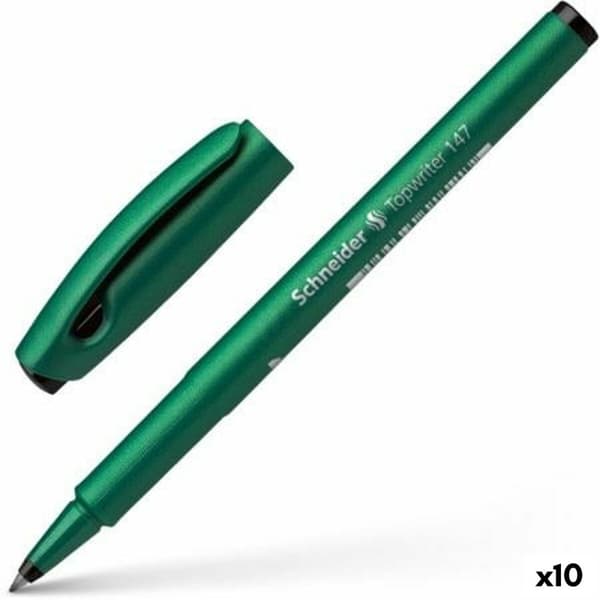 Markør Schneider Topwriter 147 Sort Grøn (10 enheder)