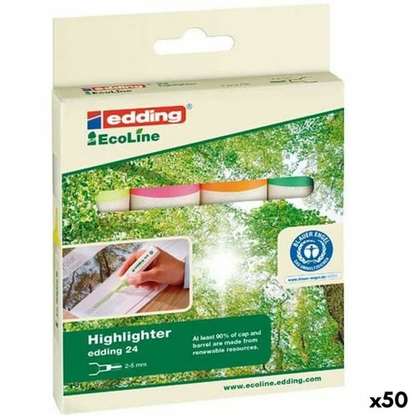 Uppsättning av markörer Edding Ecoline Multicolour 4 Delar (50 antal)