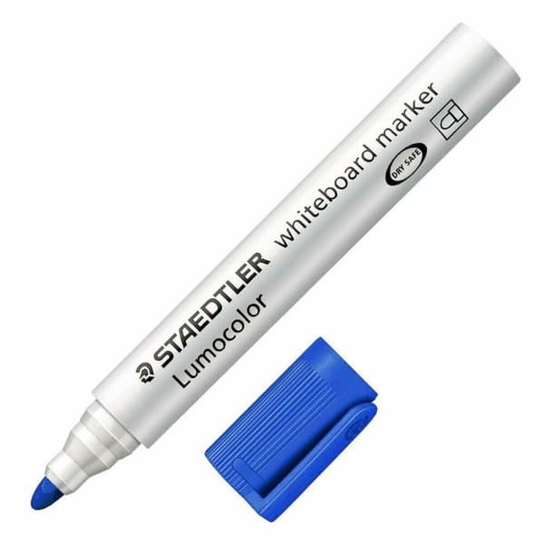 Tuschpennor Staedtler Whiteboard Blå Vit (10 antal) (1 antal)