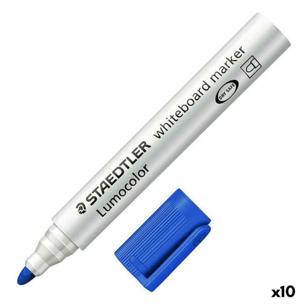 Tuschpennor Staedtler Whiteboard Blå Vit (10 antal) (1 antal)