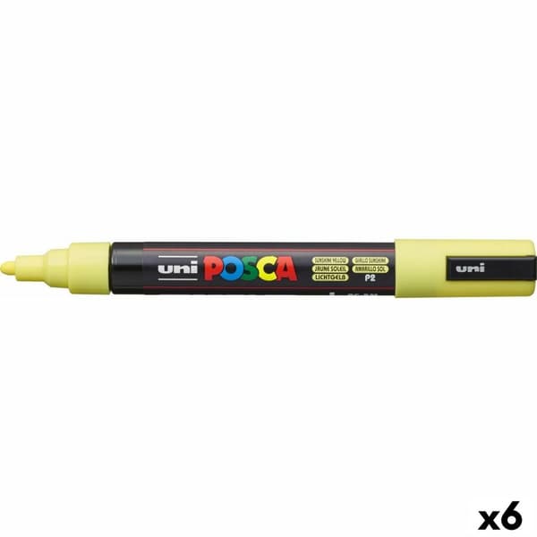 Akrylmaling markør POSCA PC-5M Gul 1,8-2,5 mm (6 enheder)