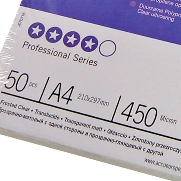 Gbc Genomskinlig Pp Polycovers 300 Mikron Från A4 Omslag Bindande 100 Enheter Durchsichtig