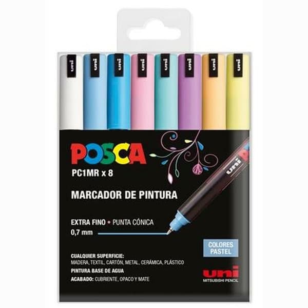 Akrylfärgsmarkörpenna POSCA PC-1MR/8C Bakverk 0,7 mm 8 Delar