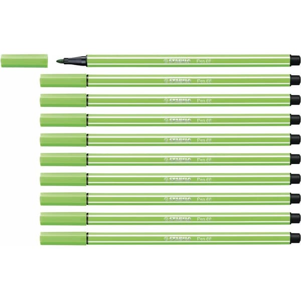 Tuschpennor Stabilo Pen 68 Grön (10 Delar)