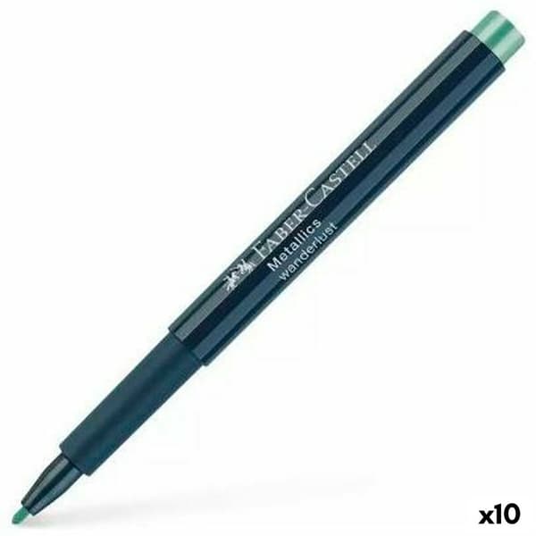 Tuschpennor Faber-Castell Metallics Wanderlust Grön (10 antal)