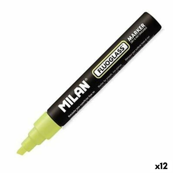 Tuschpennor Milan Fluoglass Gul (12 antal) Raderbar