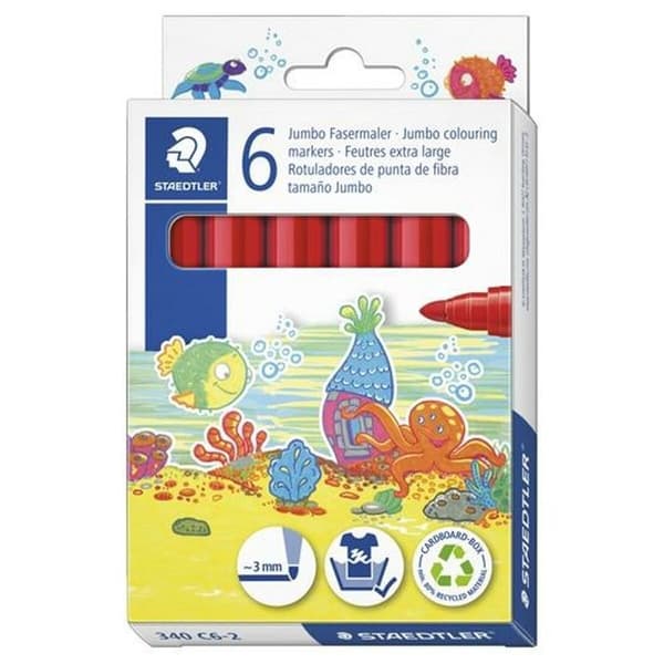 Tuschpennor Staedtler Noris Club Röd 6 antal