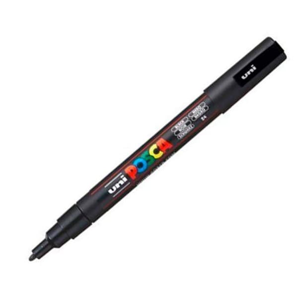Markør POSCA PC-3M Sort (6 enheder)