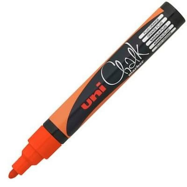 Flydende kridtmarkør Uni-Ball PWE-5M Fluor Orange (6 enheder)