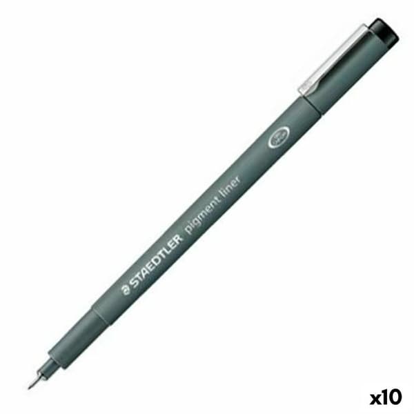 huopakärkiset kynät Staedtler Pigment Line Musta (10 osaa)