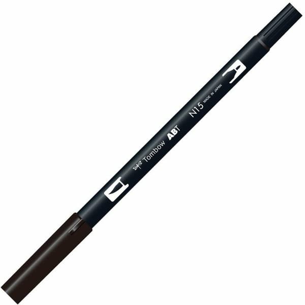 Permanenttimarkkeri Tombow ABT Dual N15 Musta 6 Kappaletta