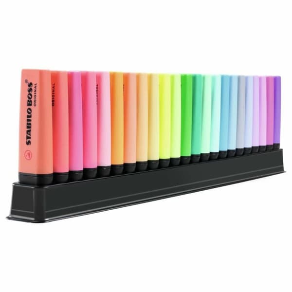 Fluorescerande markörsuppsättning Stabilo Komplett set Multicolour 23 Delar