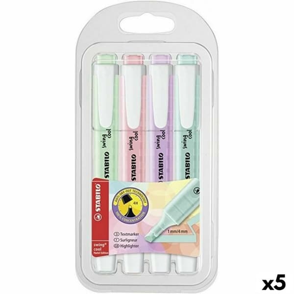 Highlighter Stabilo Swing Cool Pastel Multicolour (5 antal)
