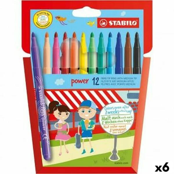 Tuschpennor Stabilo POWER Multicolour (6 antal)
