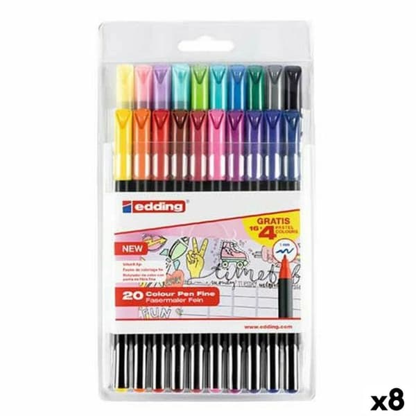 Tuschpennor Edding 20 Delar (8 antal)