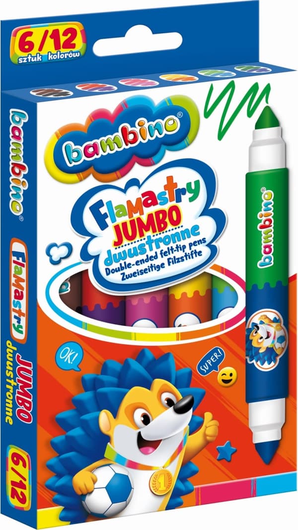 Bambino dobbeltsidede jumbo tuscher 12 farver