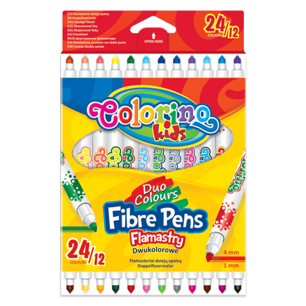 Tvåfärgade markörer 12st/24 färger Colorino