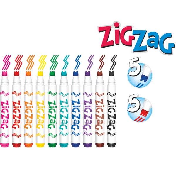 ZIG ZAG markörer 10 färger Colorino