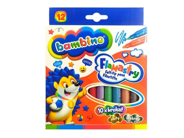 Glitter tuscher 12 farver BAMBINO