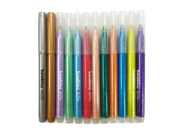Glitter tuscher 12 farver BAMBINO