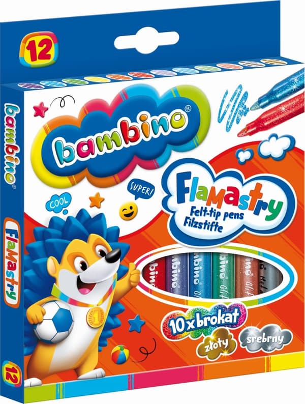 Glitter tuscher 12 farver BAMBINO